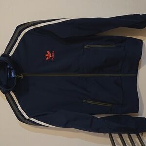 Adidas Woman Navy Jacket with White Stripes
